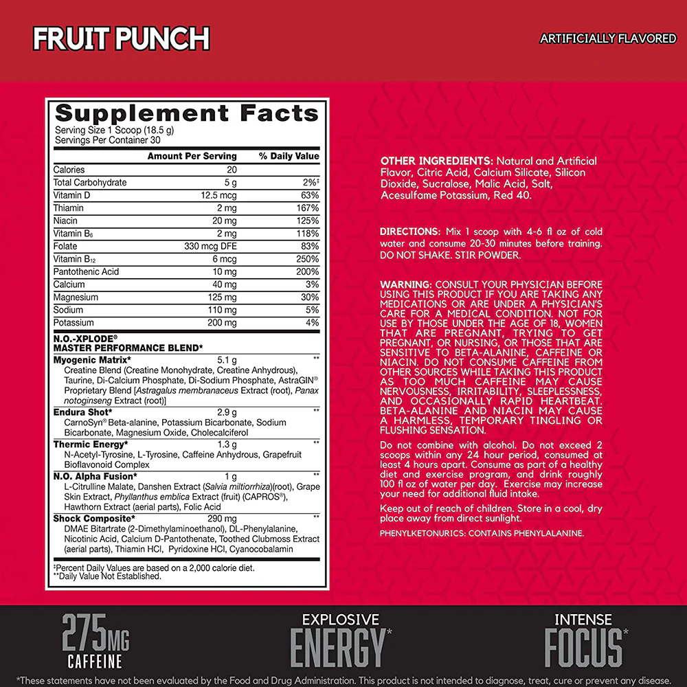 NO -XPLODE Pre-Workout 30 Servings - Image 2