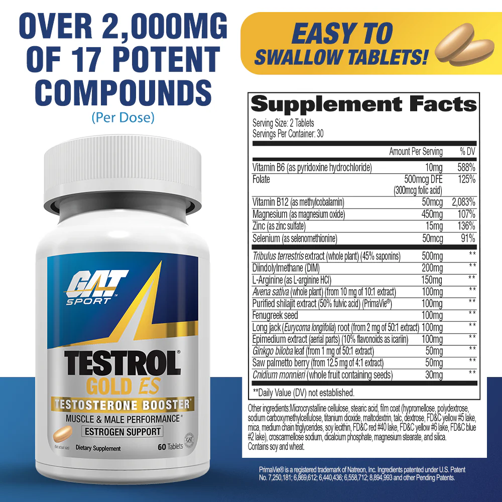 Gat Sports Testrol Gold ES 60 Tabs - Image 2
