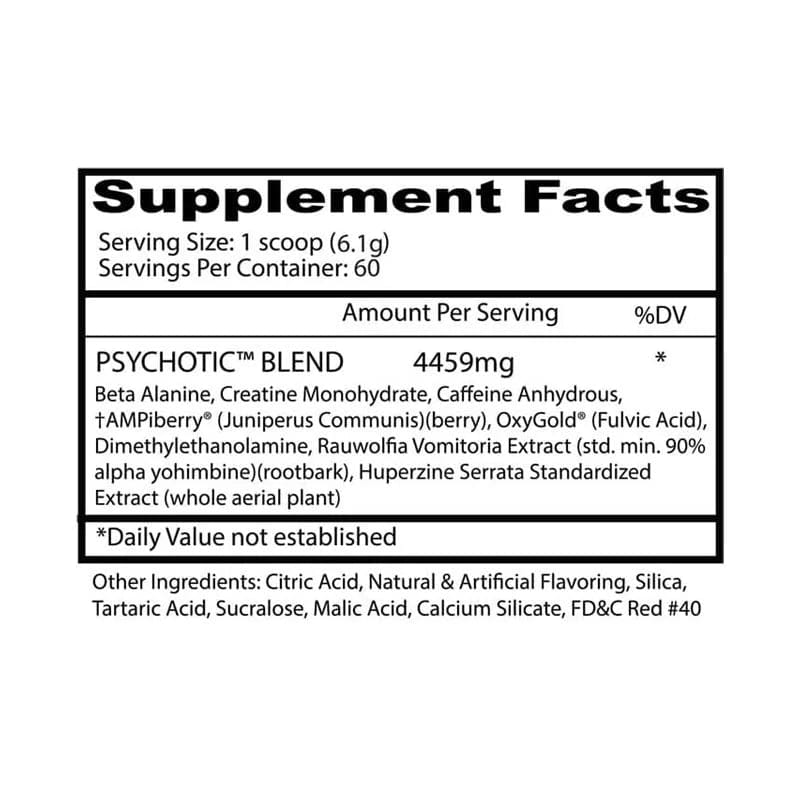 Insane Labz Psychotic Pre-Workout 60 Servings - Image 2