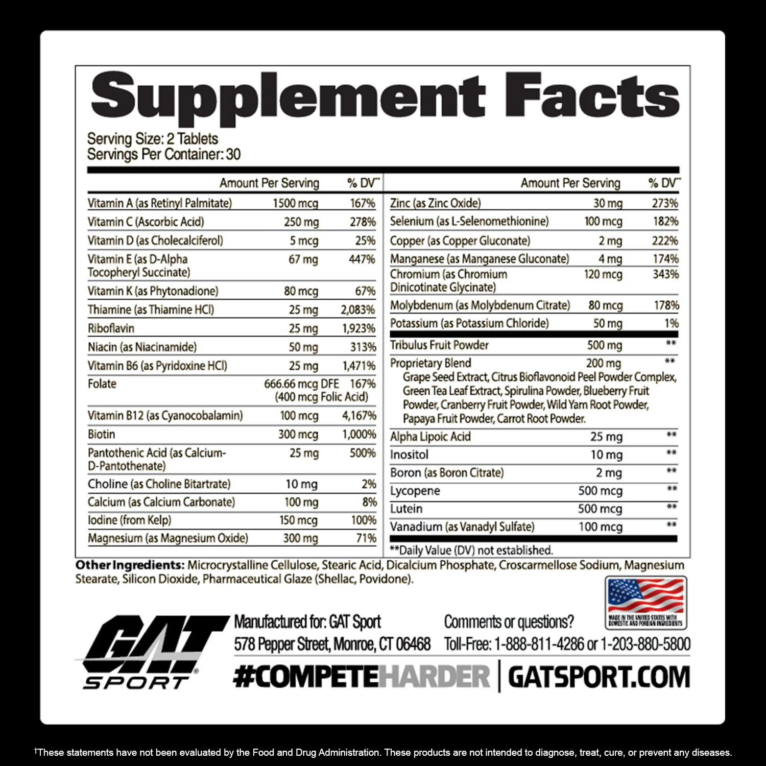 Gat Sport Mens Multi +Test Vitamin - Image 3