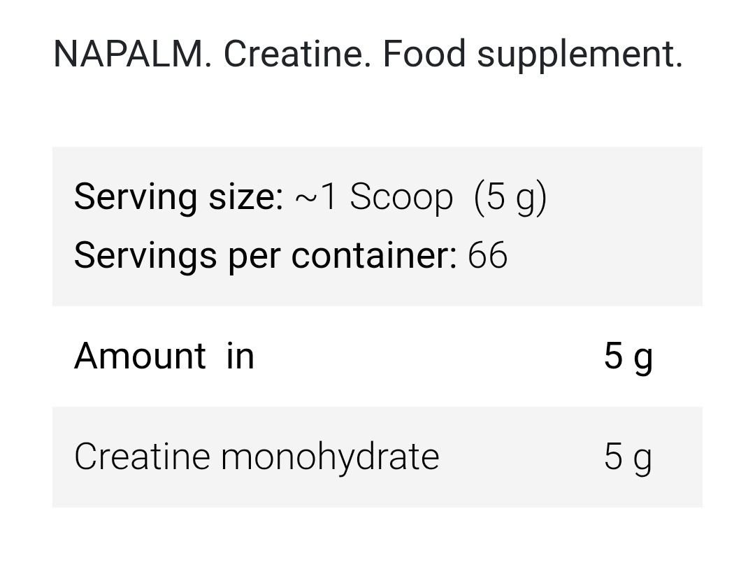 F.A XTREME NAPALM CREATINE MONOHYDRATE 66 SERVINGS (330g) - Image 2