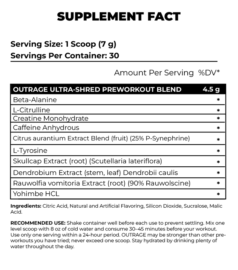 Nutrex Outrage Pre-workout 30 Servings - Image 2